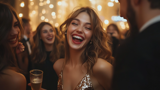 Jeune femme posant devant un photobooth pour galas de charité