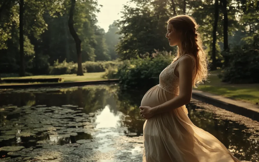 Photo de femme enceinte prise par un photographe maternité Bruxelles