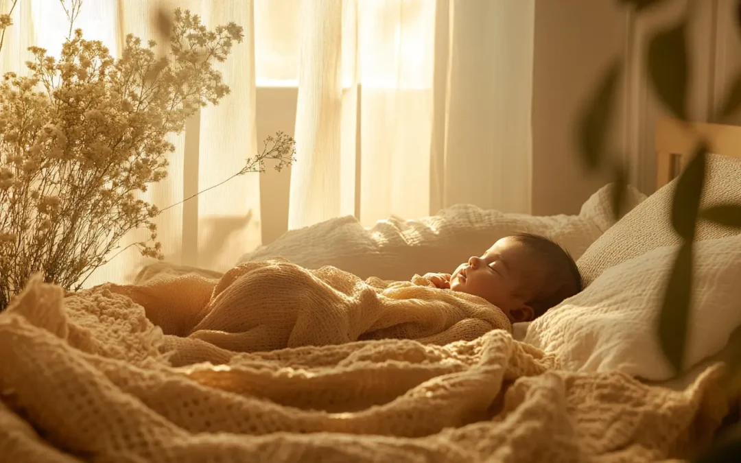 Photo d'un bébé endormi prise par un photographe nouveau-né Mons