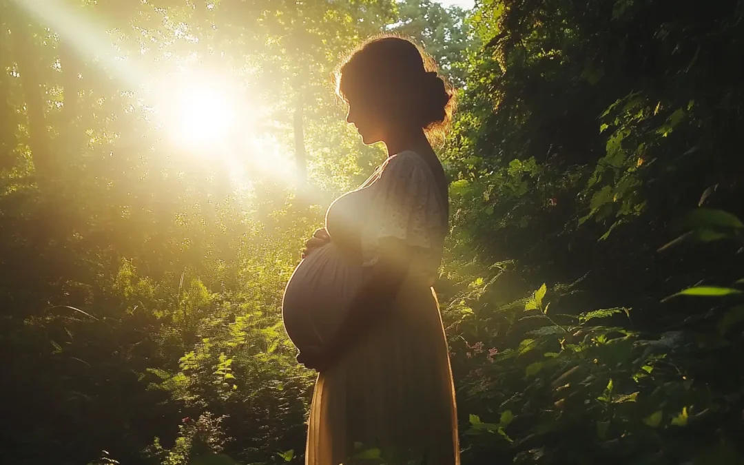 Photo de femme enceinte pendant une séance photo grossesse Belgique